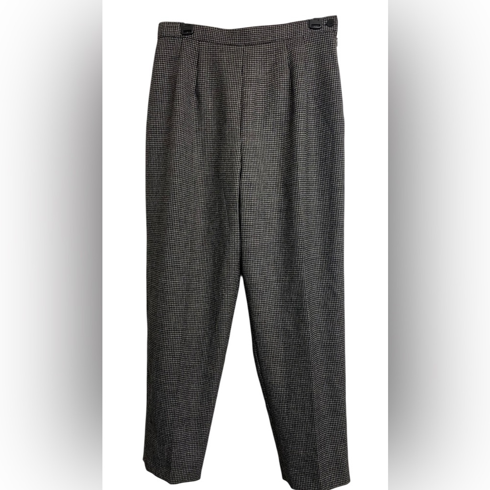 Talbots 14 P Wool Houndstooth Pants Business‎ Casual Winter Black White